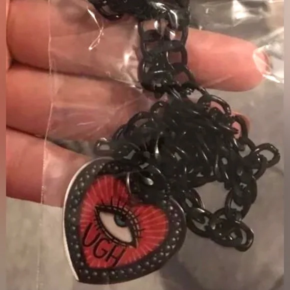 UGH Eyeroll Sarcasm Whatever 90s Eye Providence Ra Sun Rays Kawaii Punk Necklace - Picture 9 of 9